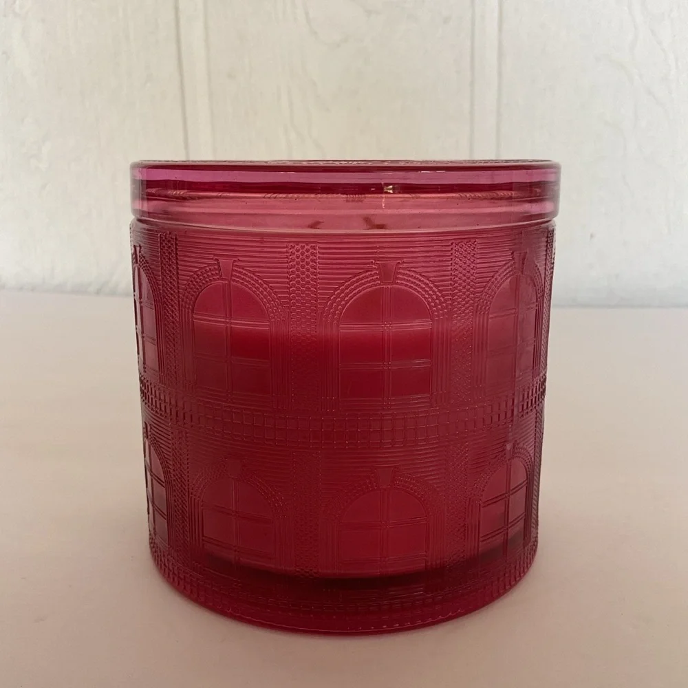 Home Worx by Harry SLATKIN Raspberry Coconut Snowball Three Wick Candle NWT